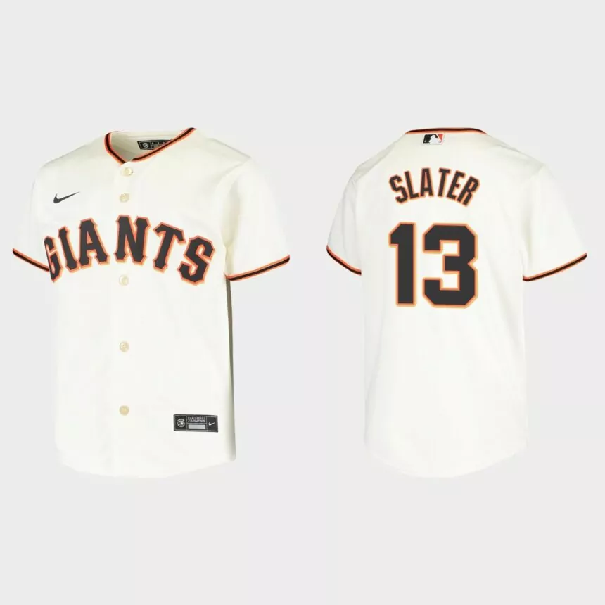 Youth San Francisco Giants #13 Austin Slater Cream Replica Home Jersey