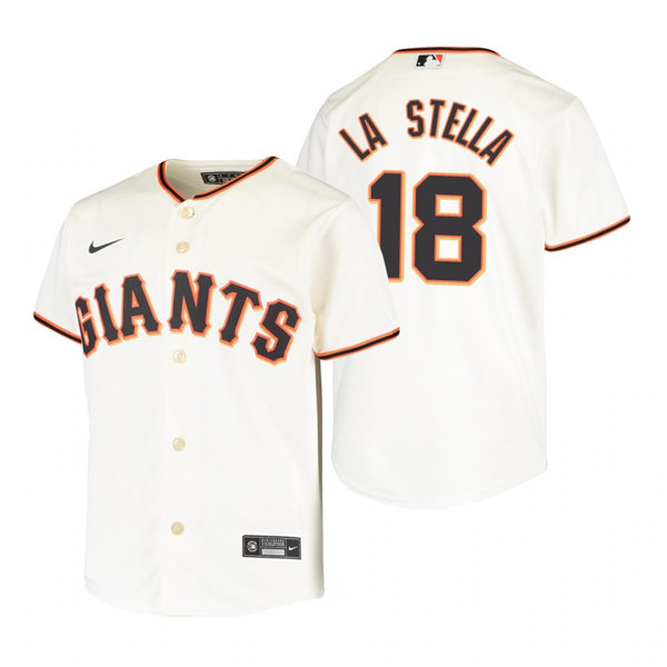 Youth San Francisco Giants #18 Tommy La Stella Nike Cream Home Jersey