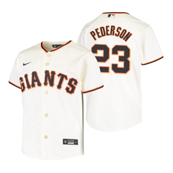 Youth San Francisco Giants #23 Joc Pederson Nike Cream Home Coolbase Jersey