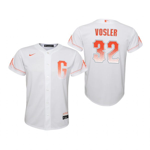 Youth San Francisco Giants #32 Jason Vosler Nike White 2021 City Connect Jersey