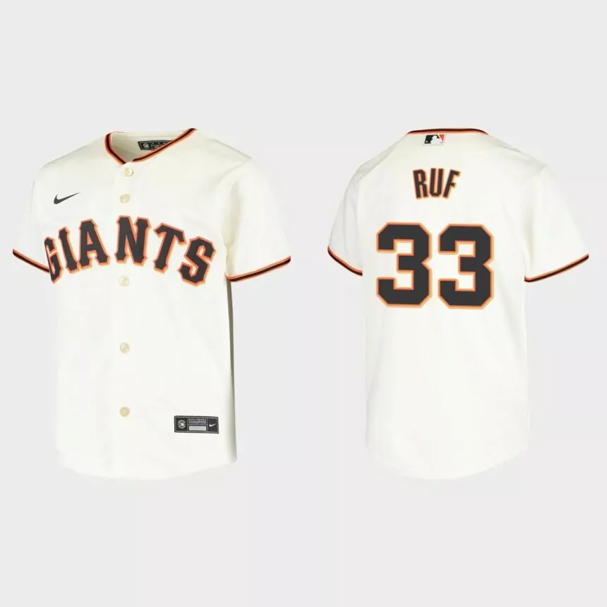 Youth San Francisco Giants #33 Darin Ruf Cream Replica Home Jersey