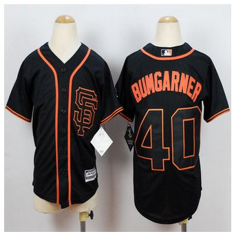 Youth San Francisco Giants #40 Madison Bumgarner Black Cool Base Stitched Baseball Jersey