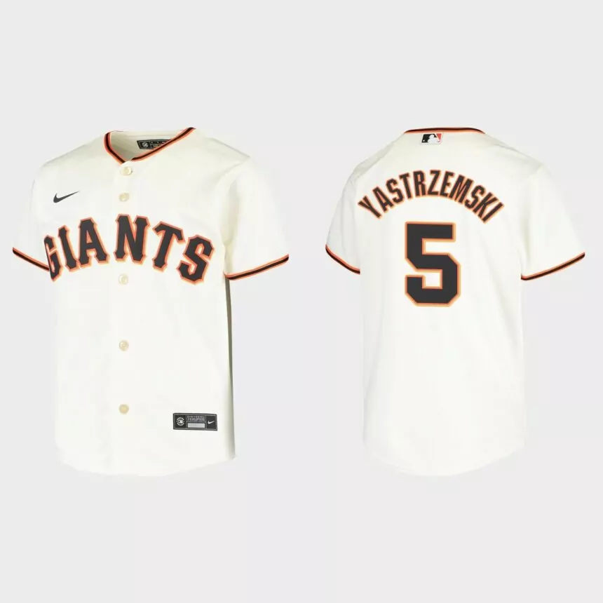 Youth San Francisco Giants #5 Mike Yastrzemski Cream Replica Home Jersey