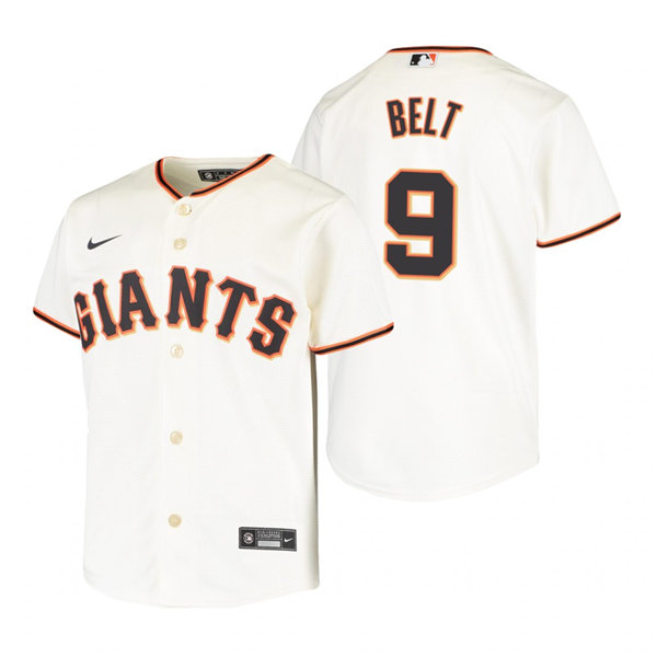 Youth San Francisco Giants #9 Brandon Belt Nike Cream Home Jersey