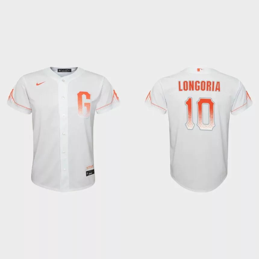 Youth San Francisco Giants Evan Longoria White 2021 City Connect Replica Jersey