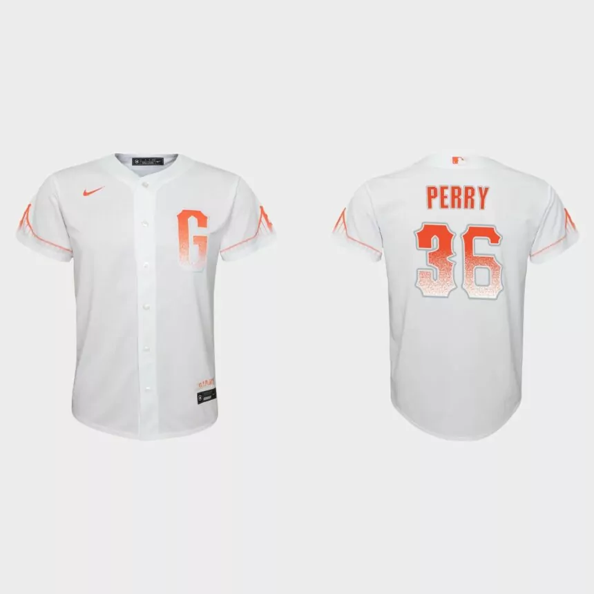 Youth San Francisco Giants Gaylord Perry White 2021 City Connect Replica Jersey