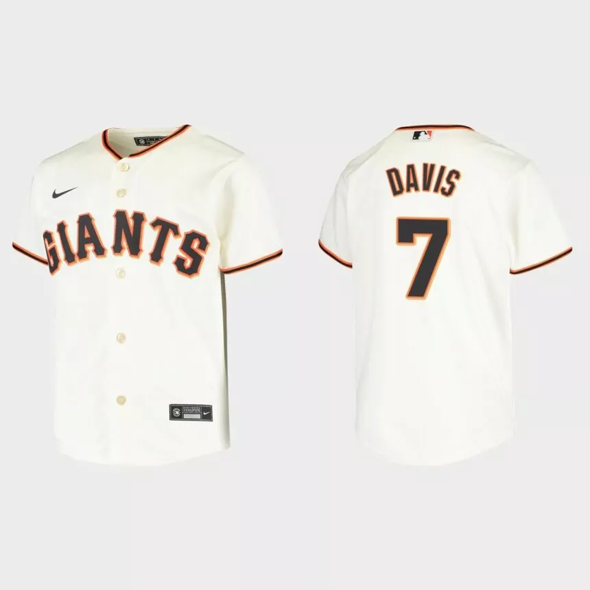 Youth San Francisco Giants J.D. Davis Cream Replica Home Jersey
