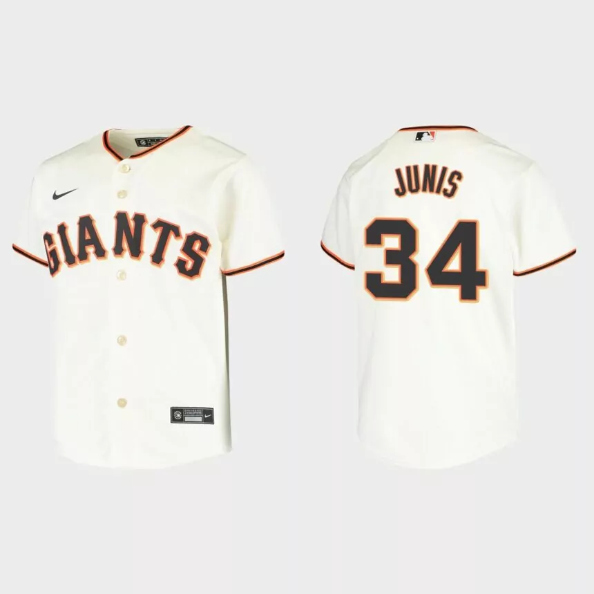 Youth San Francisco Giants Jakob Junis Cream Replica Home Jersey