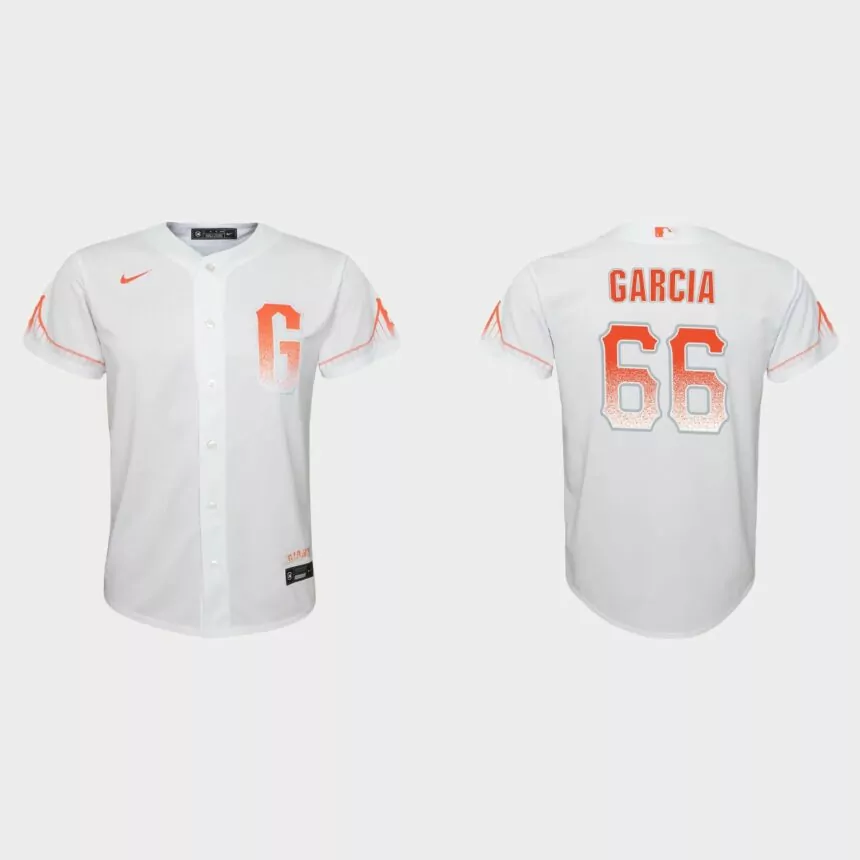 Youth San Francisco Giants Jarlin Garcia White 2021 City Connect Replica Jersey