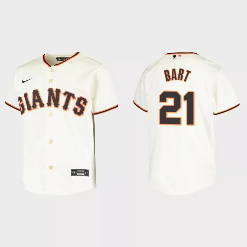 Youth San Francisco Giants Joey Bart Cream Replica Home Jersey