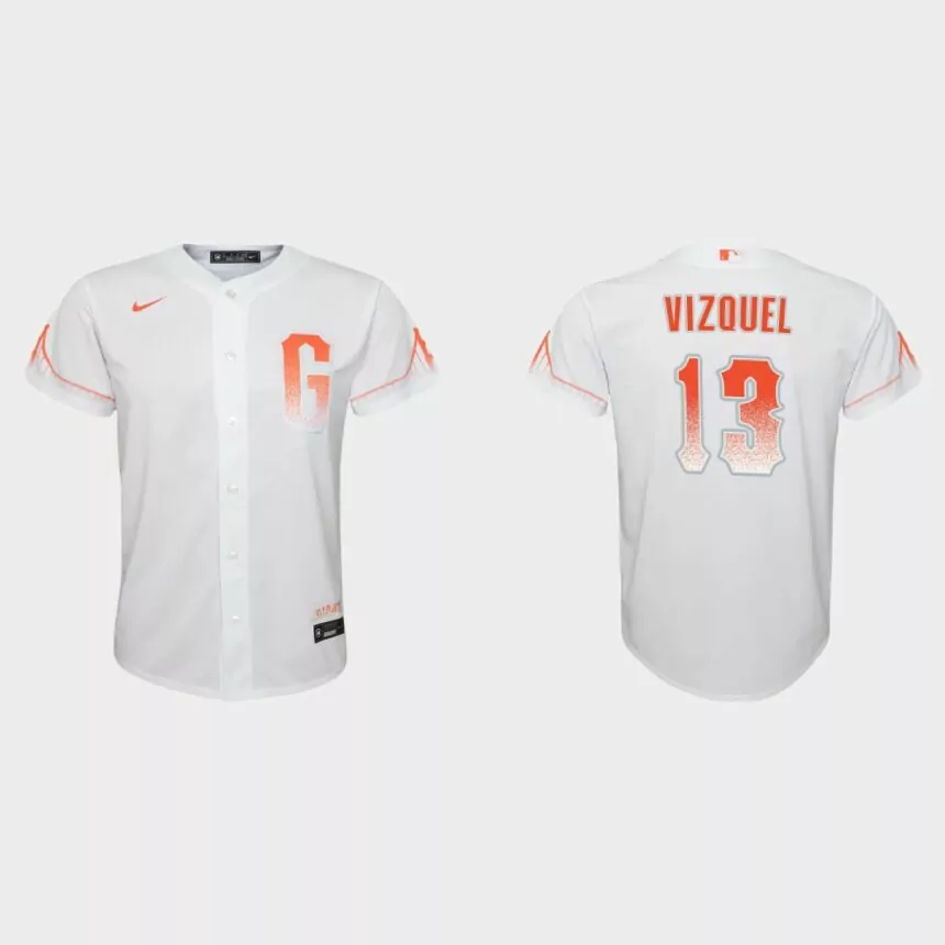 Youth San Francisco Giants Omar Vizquel White 2021 City Connect Replica Jersey