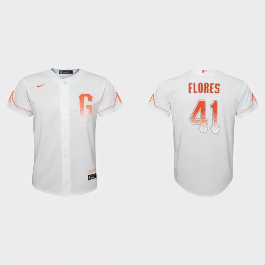 Youth San Francisco Giants Wilmer Flores White 2021 City Connect Replica Jersey
