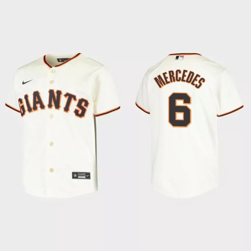 Youth San Francisco Giants Yermin Mercedes Cream Replica Home Jersey