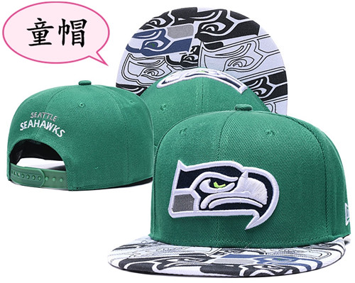 Youth Seahawks Team Logo Green Adjustable Hat GS