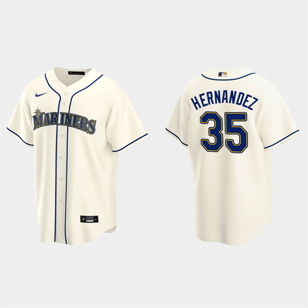 Youth Seattle Mariners #35 Teoscar Hernandez Cream Alternate Cool Base Jersey