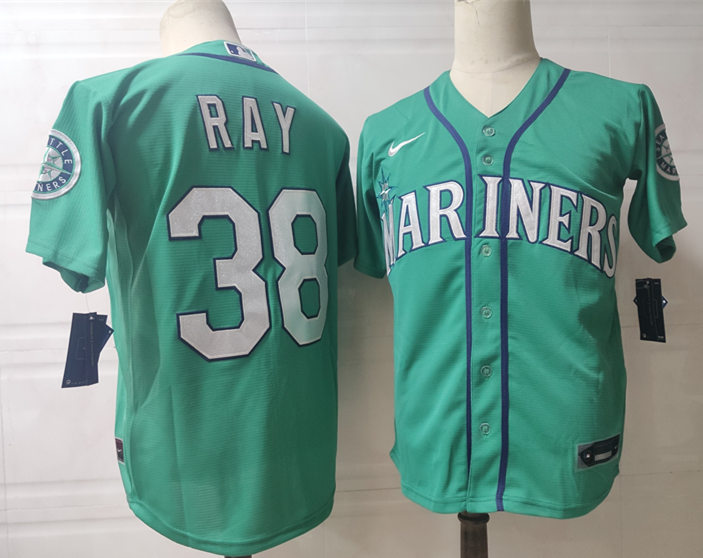 Youth Seattle Mariners #38 Robbie Ray Nike Aqua Alternate Cool Base Jersey