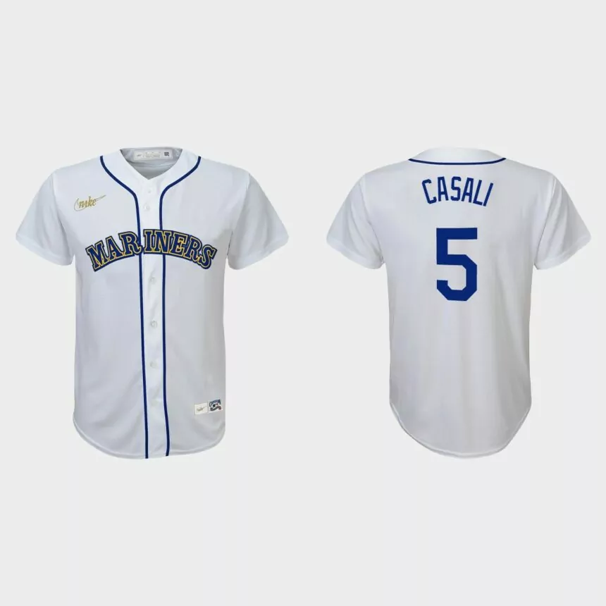 Youth Seattle Mariners Curt Casali White Cooperstown Collection Jersey