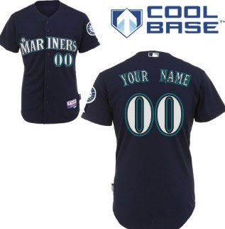 Youth Seattle Mariners Customized Navy Blue Jersey