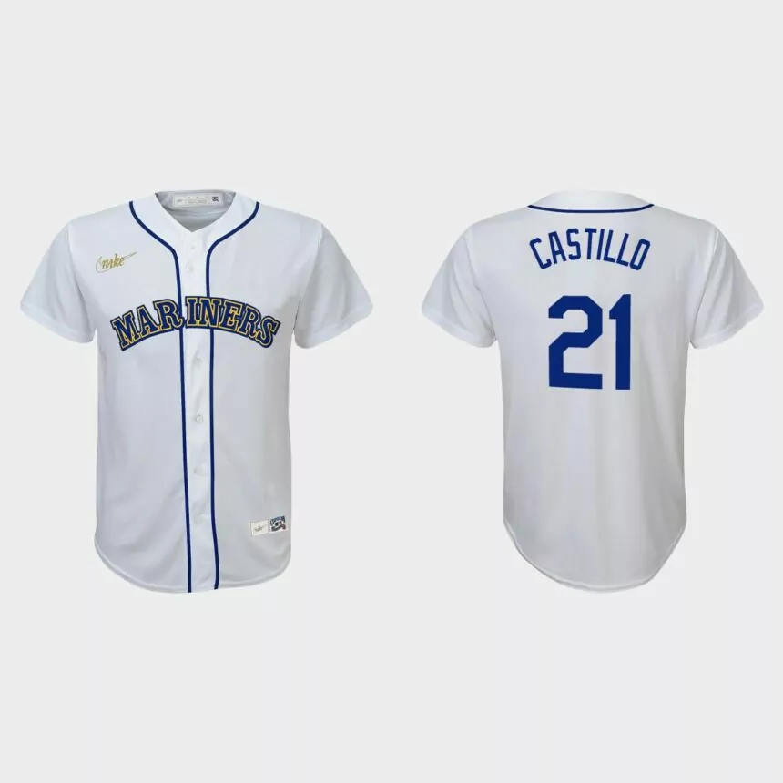 Youth Seattle Mariners Luis Castillo White Cooperstown Collection Jersey