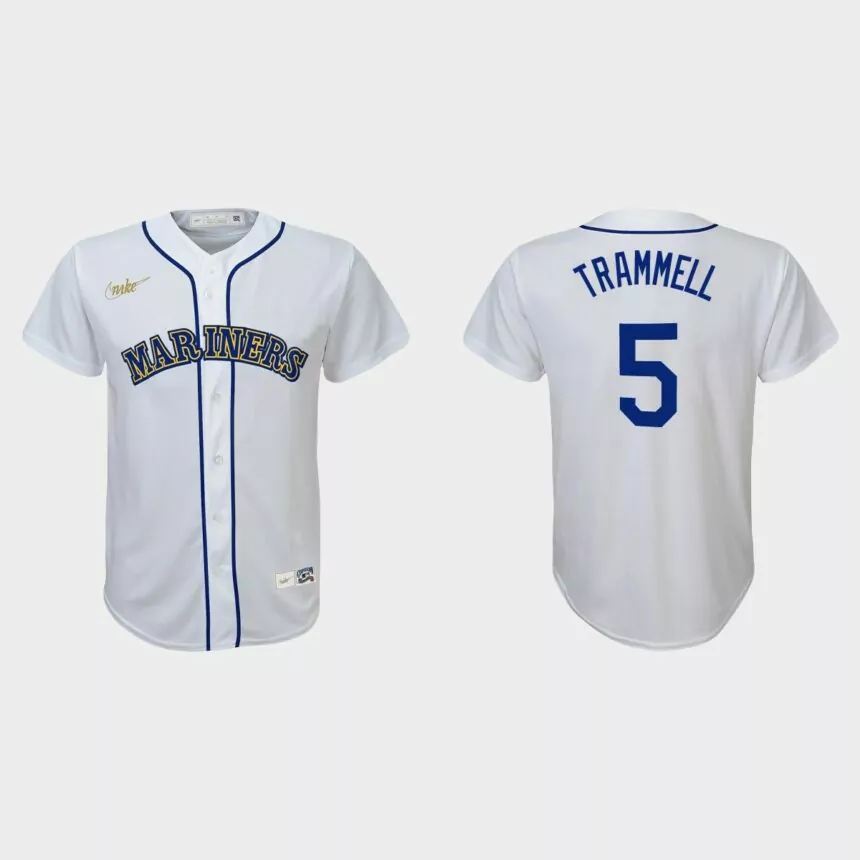 Youth Seattle Mariners Taylor Trammell White Cooperstown Collection Jersey