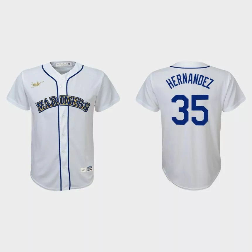 Youth Seattle Mariners Teoscar Hernandez White Cooperstown Collection Jersey