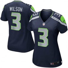 Youth Seattle Seahawks #3 Russell Wilson College Navy Replica Game Jersey