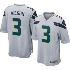 Youth Seattle Seahawks #3 Russell Wilson Gray Alternate Game Jersey
