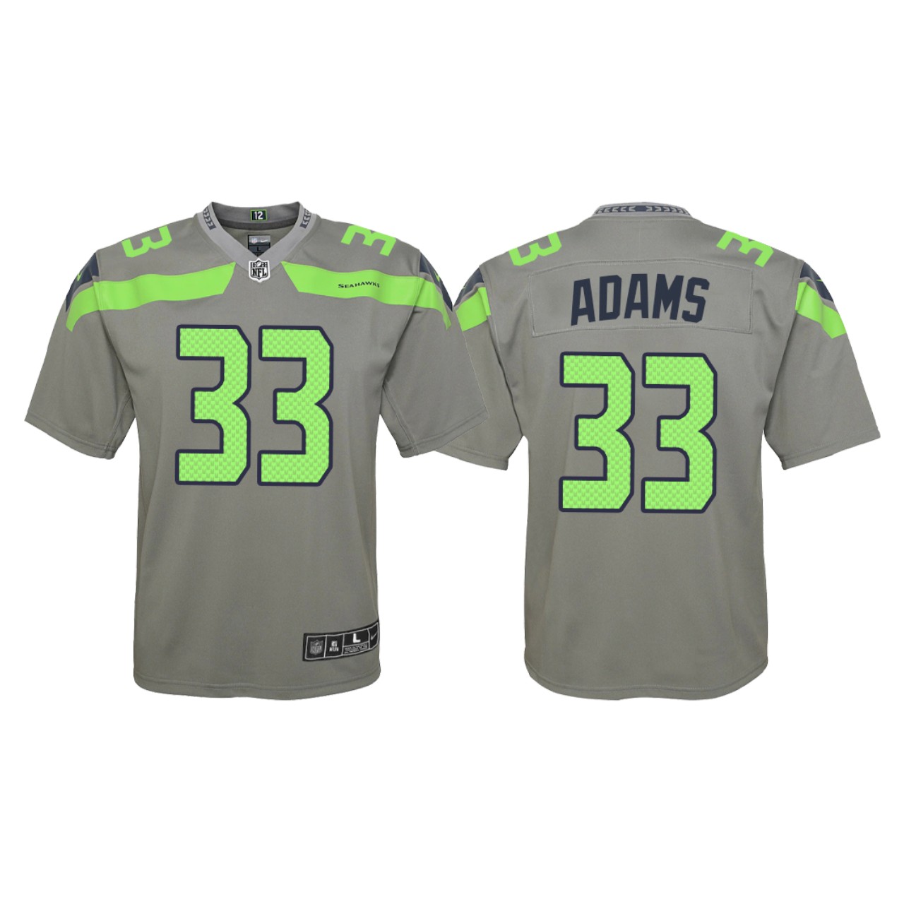 Youth Seattle Seahawks #33 Jamal Adams Nike Grey Inverted Legend Jersey