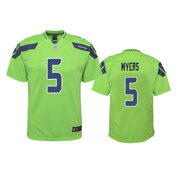 Youth Seattle Seahawks #5 Jason Myers Nike Neon Green Color Rush Limited JJersey