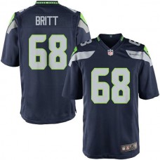 Youth Seattle Seahawks #68 Justin Britt Team Color Game Jersey