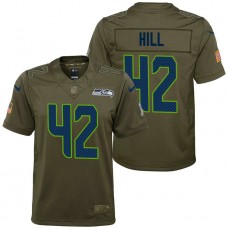Youth Seattle Seahawks Delano Hill Olive 2017 Salute to Service Game Jersey