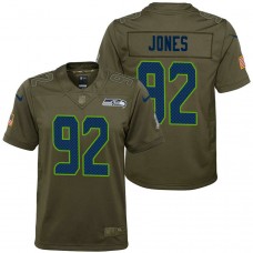 Youth Seattle Seahawks Nazair Jones Olive 2017 Salute to Service Game Jersey
