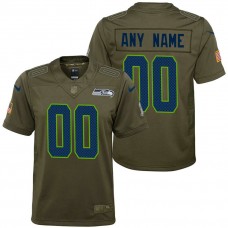 Youth Seattle Seahawks Olive 2017 Salute to Service Game Customized Jersey