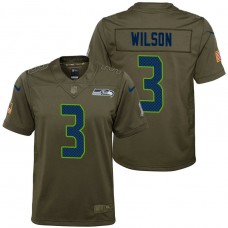 Youth Seattle Seahawks Russell Wilson Olive 2017 Salute to Service Game Jersey
