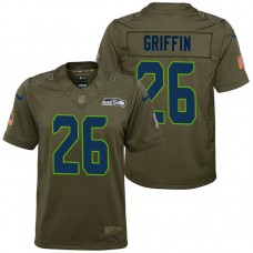Youth Seattle Seahawks Shaquill Griffin Olive 2017 Salute to Service Game Jersey
