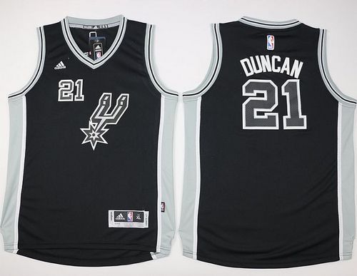 Youth Spurs #21 Tim Duncan Black New RoadStitched NBA Jersey