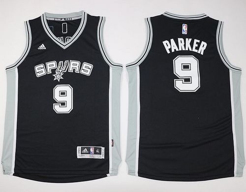 Youth Spurs #9 Tony Parker Black  Stitched NBA Jersey