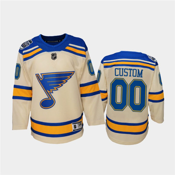 Youth St. Louis Blues Custom Joe Mullen Brian Sutter Brett Hull Bernie Federko adidas Cream 2022 Winter Classic Jersey Stitched