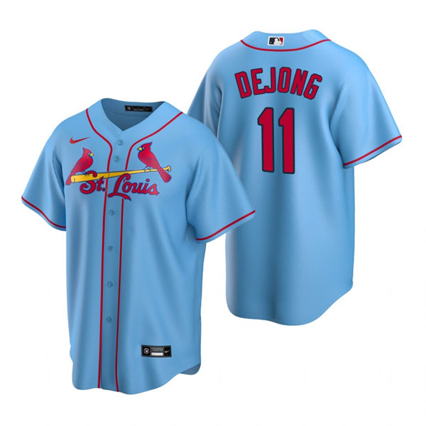 Youth St. Louis Cardinals #11 Paul DeJong Nike Light Blue Alternate CoolBase Jersey