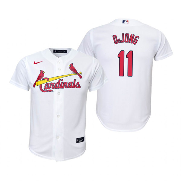 Youth St. Louis Cardinals #11 Paul DeJong Nike White Home CoolBase Jersey