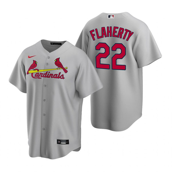 Youth St. Louis Cardinals #22 Jack Flaherty Nike Grey Road CoolBase Jersey