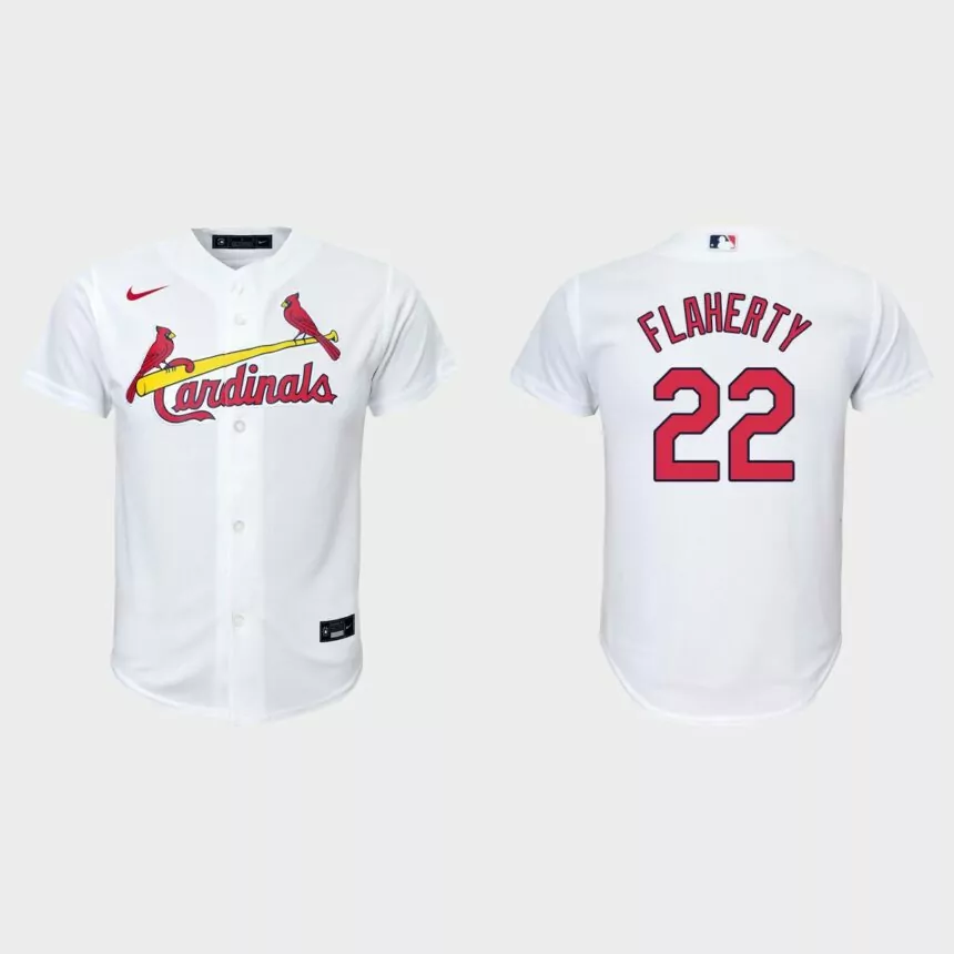 Youth St. Louis Cardinals #22 Jack Flaherty White Replica Home Jersey