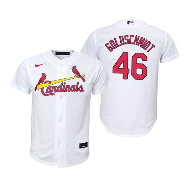 Youth St. Louis Cardinals #46 Paul Goldschmidt Nike White Home Cool Base Jersey