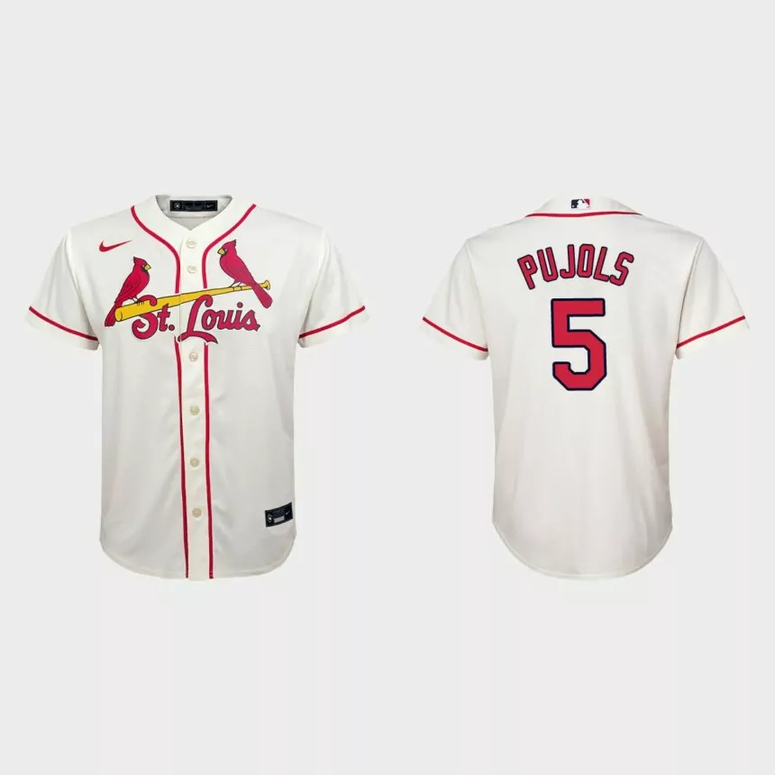 Youth St. Louis Cardinals Albert Pujols Cream Replica Jersey