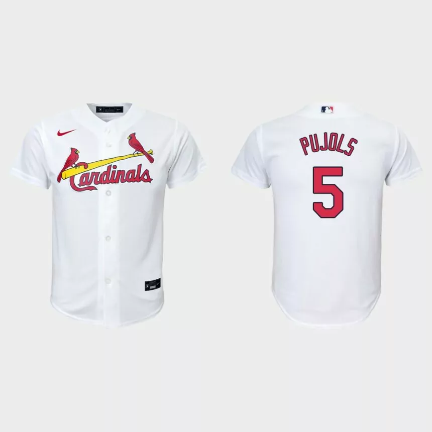 Youth St. Louis Cardinals Albert Pujols White Replica Home Jersey