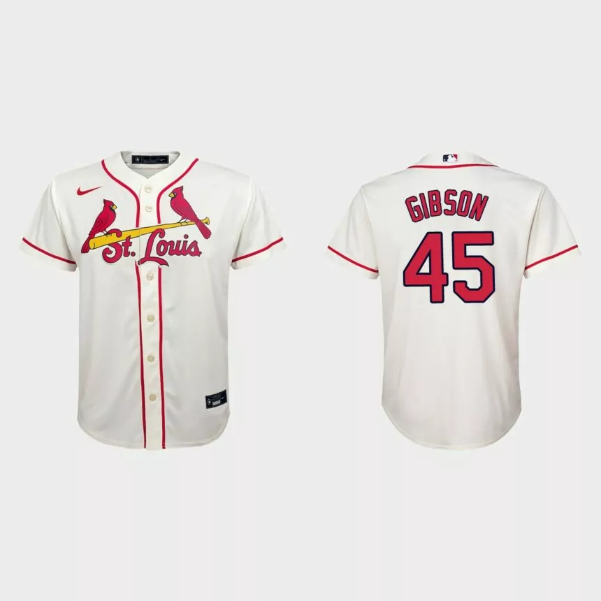 Youth St. Louis Cardinals Bob Gibson Cream Replica Jersey