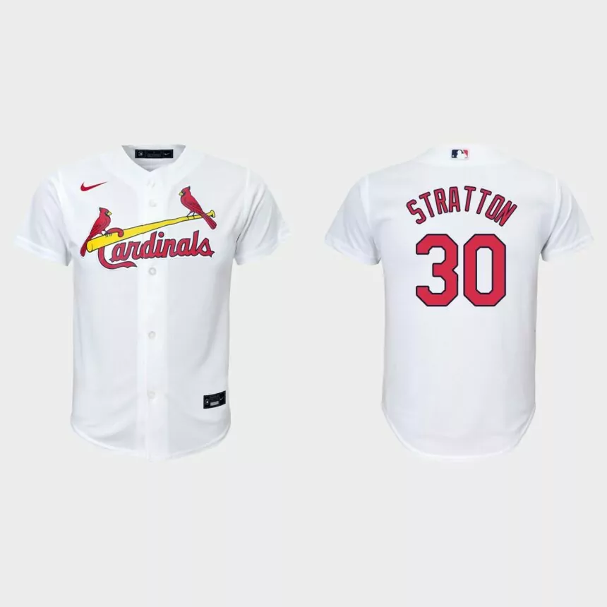 Youth St. Louis Cardinals Chris Stratton White Replica Home Jersey