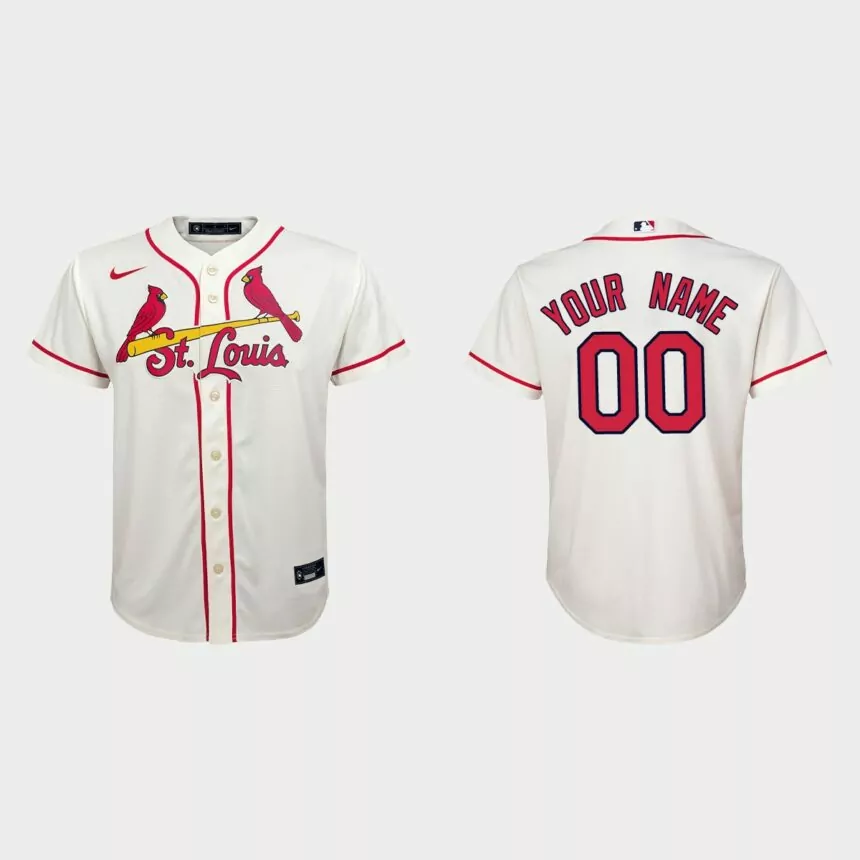 Youth St. Louis Cardinals Custom Cream Replica Jersey