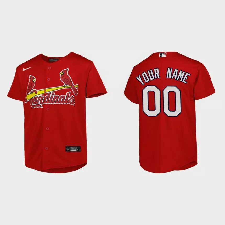 Youth St. Louis Cardinals Custom Red Replica Jersey