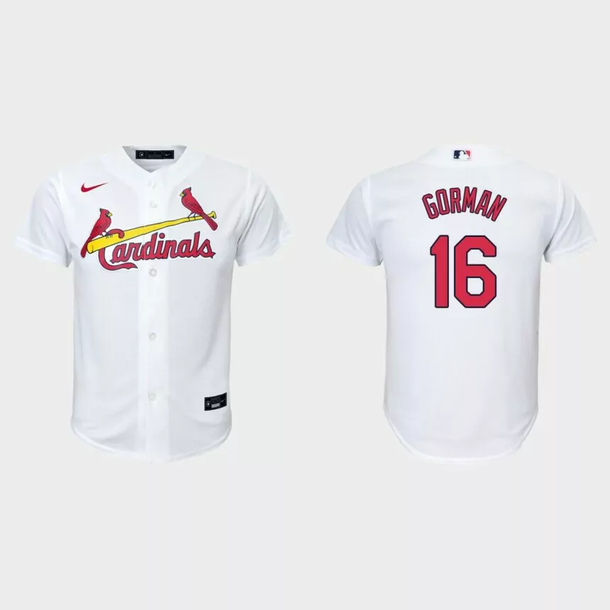 Youth St. Louis Cardinals Nolan Gorman White Replica Home Jersey